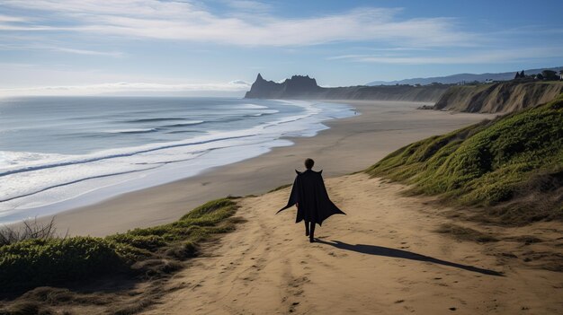 Marcher sur la plage Morbidité gothique rencontre Marvel en résolution 8k