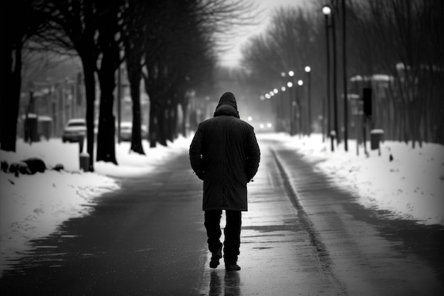 Marcher seul à Lonely Night