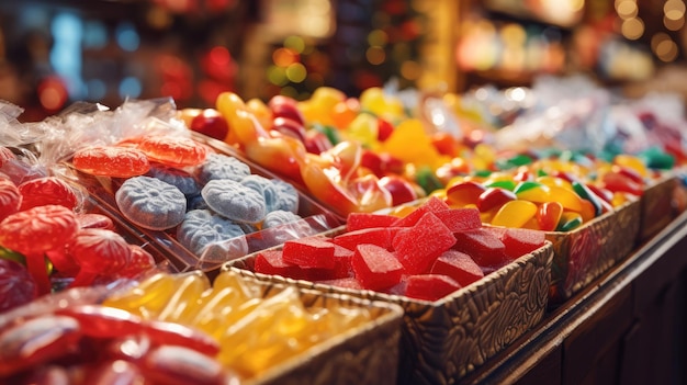 Les marchés de Noël européens achètent des bonbons au marché