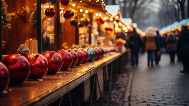 Marchés de Noël en plein air Célébration des fêtes de la saison hivernale