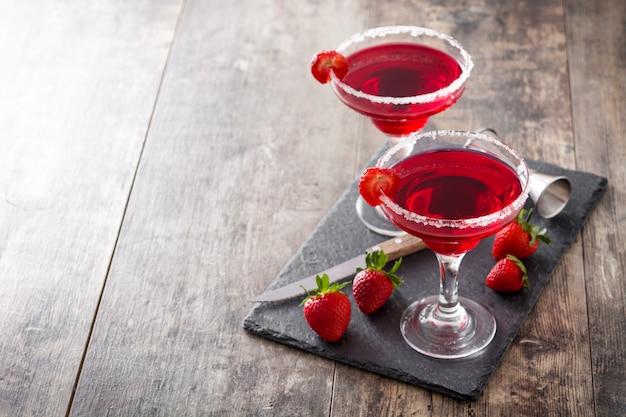 Margarita aux fraises en verre