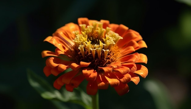 La marguerite gerbera vibrante dans un jardin formel attire l'abeille pollinisatrice générée par l'IA