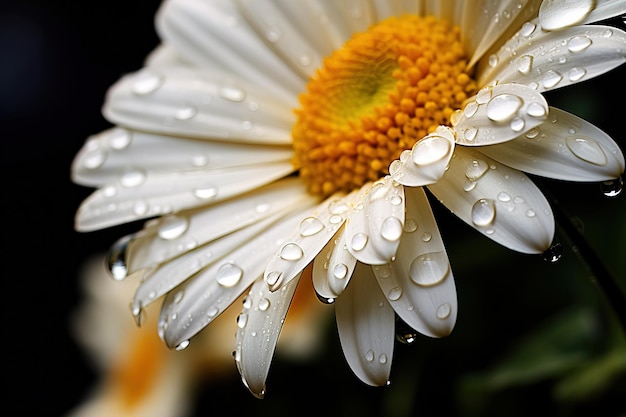 Marguerite avec des gouttes