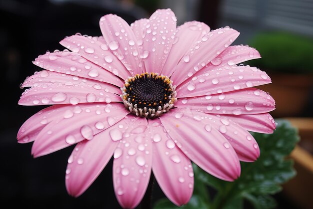 Marguerite avec des gouttes