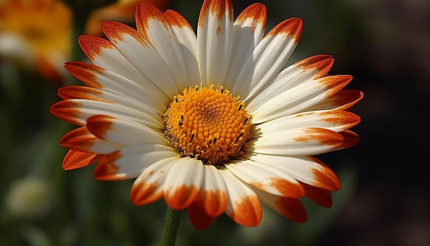 Une marguerite jaune vibrante fleurit dans la fraîche prairie d'été générée par l'intelligence artificielle