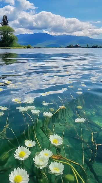 marguerites dans l'eau