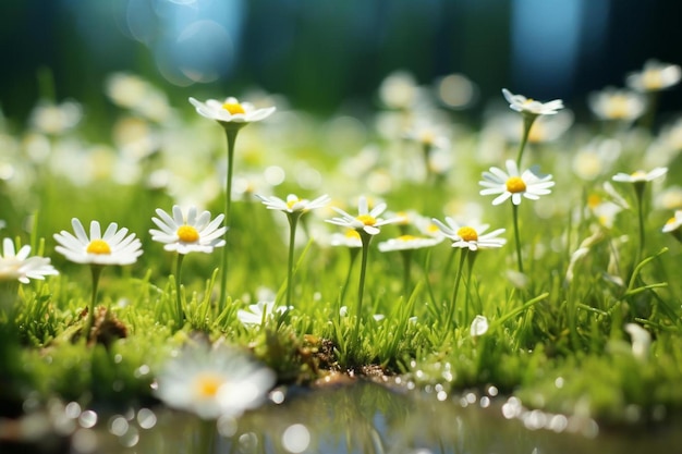 marguerites dans l&#39;herbe