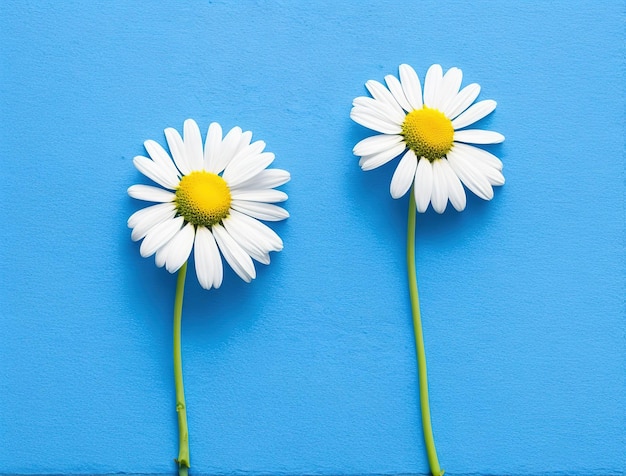 Marguerites sur fond bleu