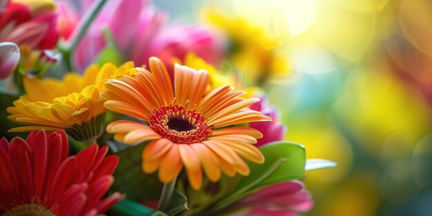 Photo des marguerites gerberas vibrantes apportent une couleur joyeuse à la journée