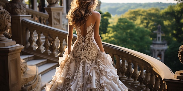 Photo un mariage de conte de fées avec des décors de château