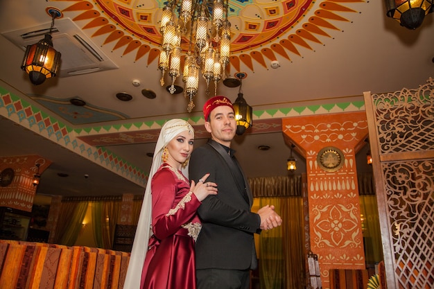Mariage de couples musulmans dans un restaurant oriental