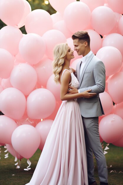 Mariage élégant en rose