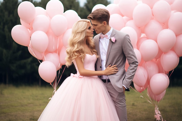 Mariage élégant en rose