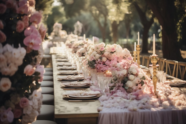 Mariage d'été rose