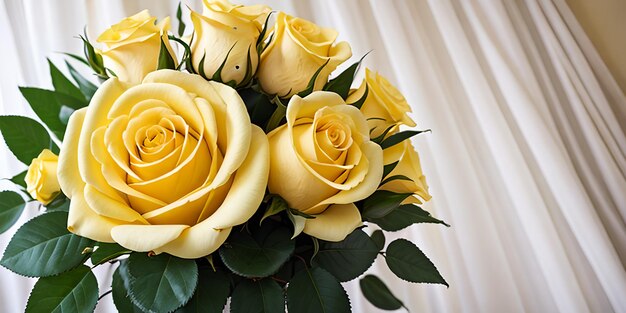 Mariage floral rose jaune