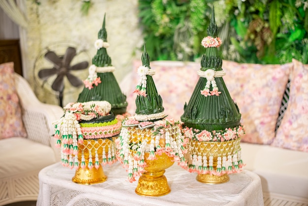 Mariage traditionnel thaïlandais et décorations