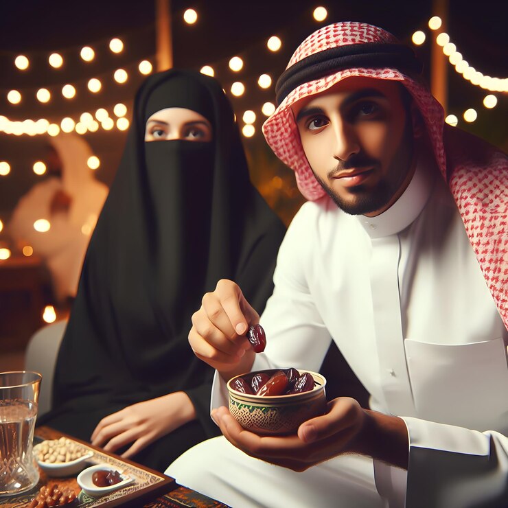 Photo le marié saoudien iftar ramadan