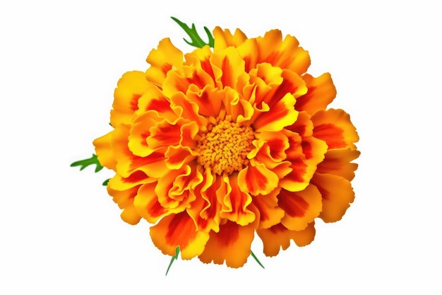 Marigold fleur jardin tropical nature sur fond blanc