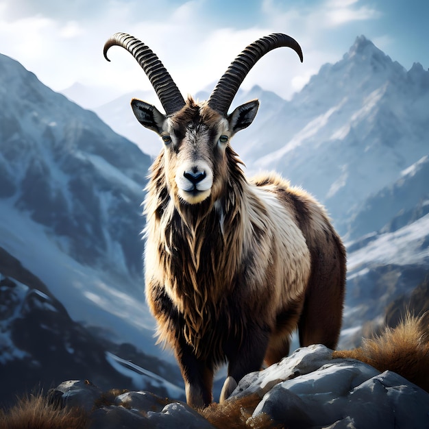 Markhor dans les montagnes