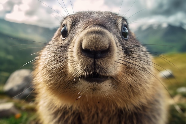 La marmotte en gros plan