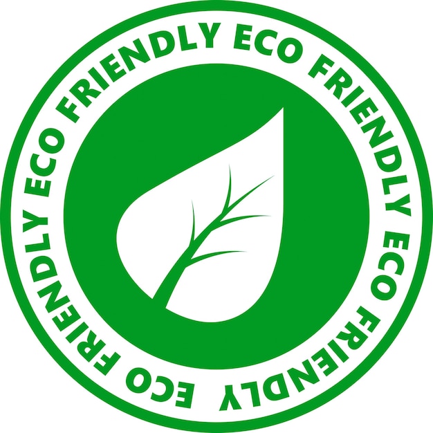 Marque écologique isolée sur une icône de couleur verte ronde blanche