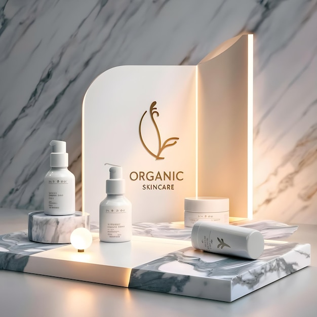 La marque de soins de la peau biologiques a conçu un design minimaliste et luxueux.