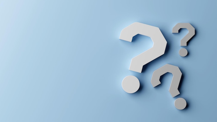 Photo marques de questions 3d lumière et ombre problème concept de question avec espace de copie rendu 3d
