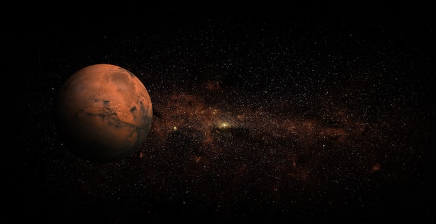 Mars sur fond de l'espace