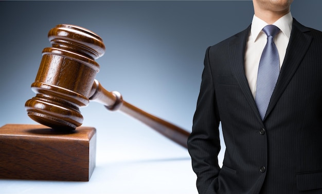 Marteau de juge avocat réussi, concept de droit