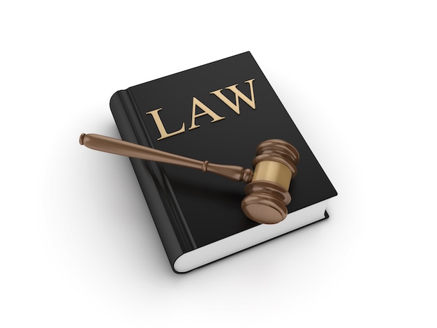 Marteau juridique avec livre de droit