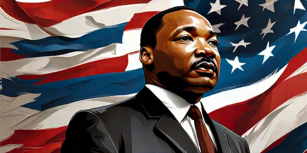 Martin Luther King Jr. sur un fond abstrait