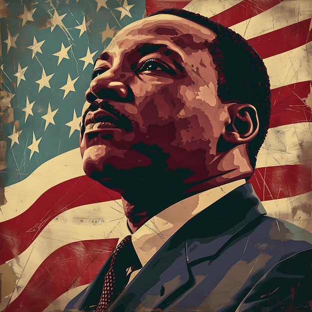 Martin Luther King Jr. Le mois de l'histoire noire du drapeau américain
