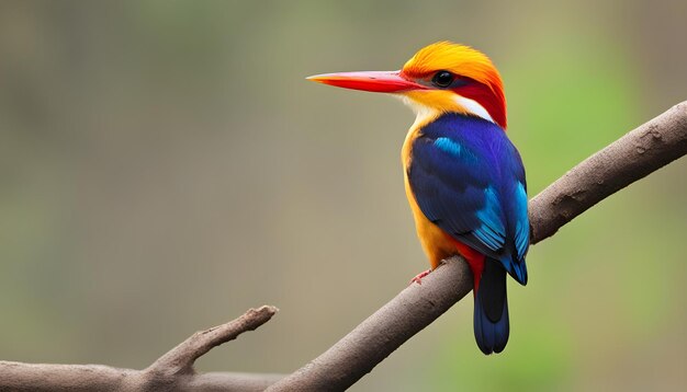 Un martin-pêcheur coloré dans la branche