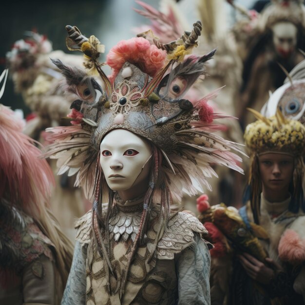 Photo la mascarade énigmatique une photo captivante d'un film d'art