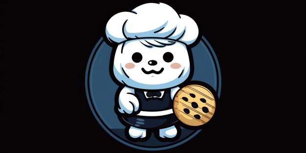 Photo mascotte de baker pour une ligne d'art du logo d'une entreprise ai générative