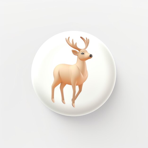 Mascotte de cerf pour un logo 3D d'une entreprise AI générative