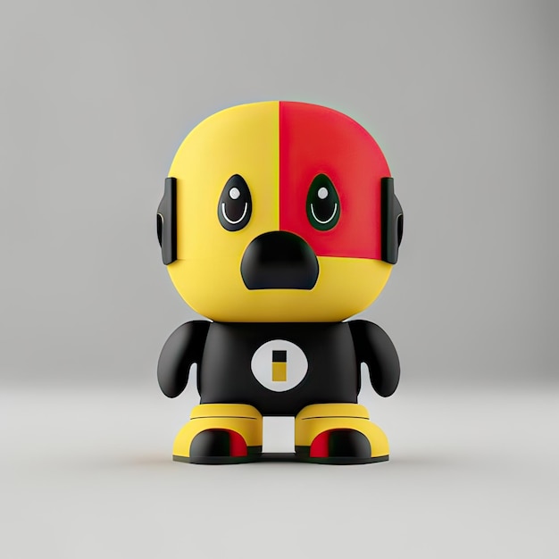 Mascotte dans les couleurs jaune noir et rouge IA générative