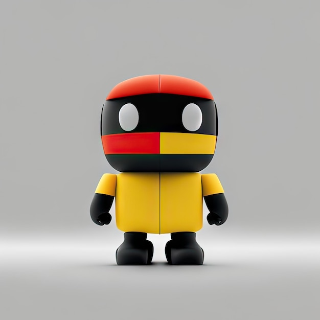 Mascotte dans les couleurs jaune noir et rouge IA générative