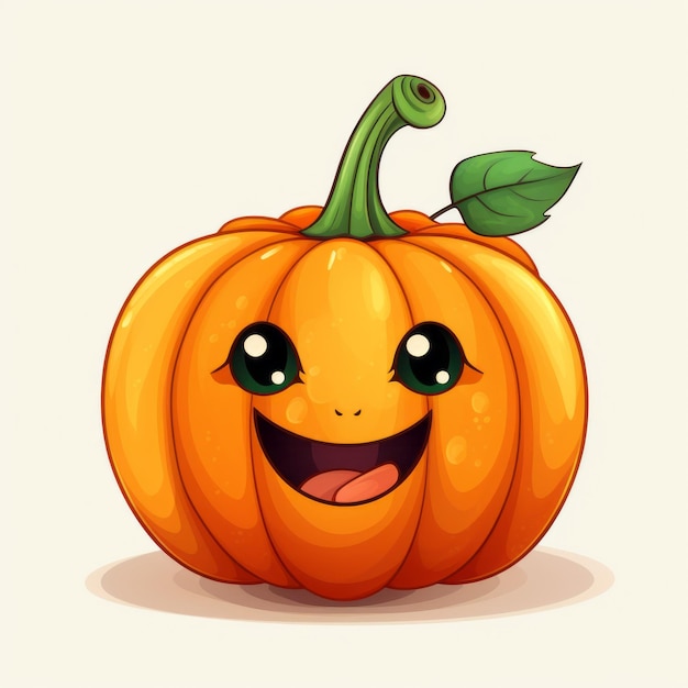 La mascotte du dessin animé Happy Pumpkin