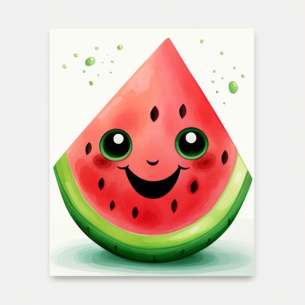 La mascotte du dessin animé Happy Watermelon