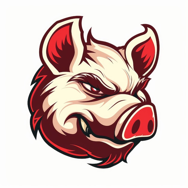 La mascotte du logo de la tête de cochon est générée par l'IA.