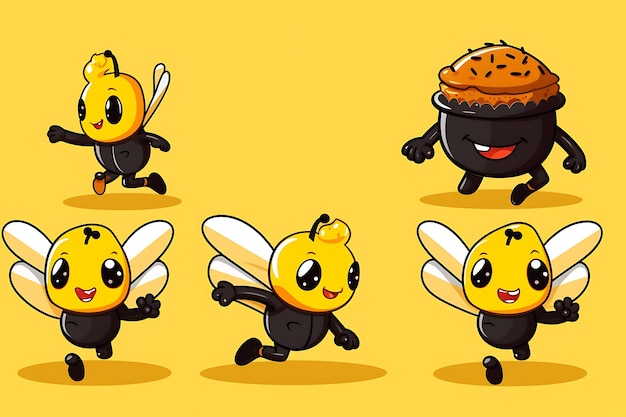 Photo la mascotte du personnage de dessin animé cupcake swat fly