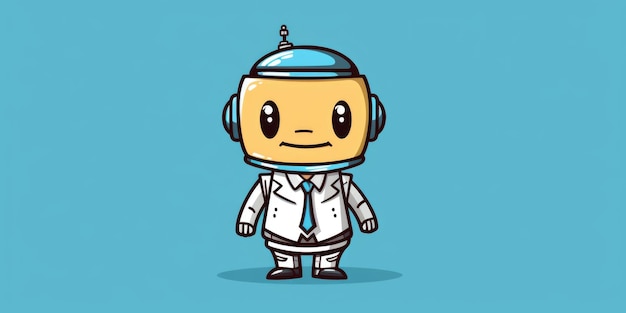 Mascotte de fonctionnaire pour un dessin au trait du logo de l'entreprise Generative AI