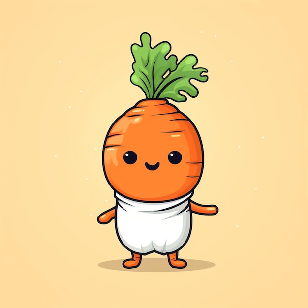 mascotte à fond de carotte blanche