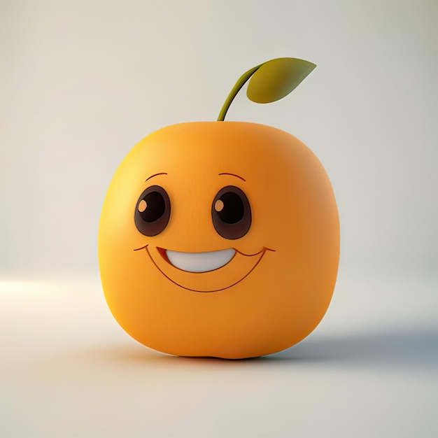 La mascotte des fruits heureuse et drôle AI générative