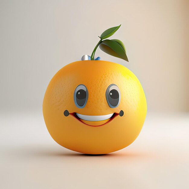 La mascotte des fruits heureuse et drôle AI générative