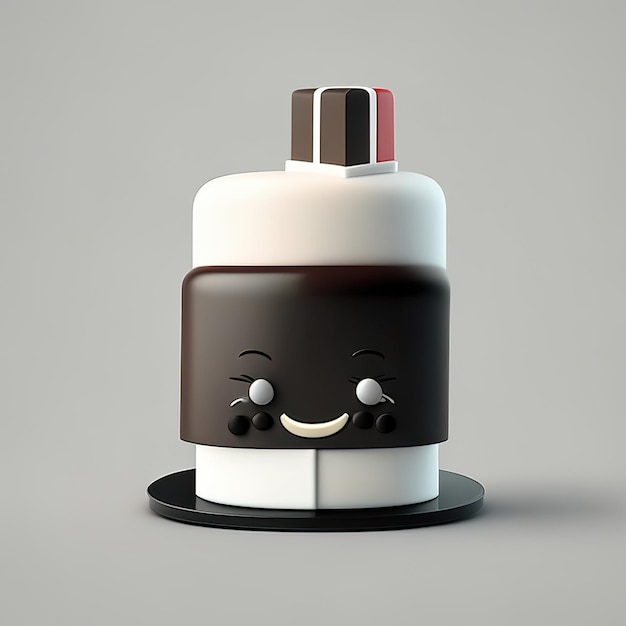 Mascotte de gâteau d'anniversaire minimaliste Generative AI
