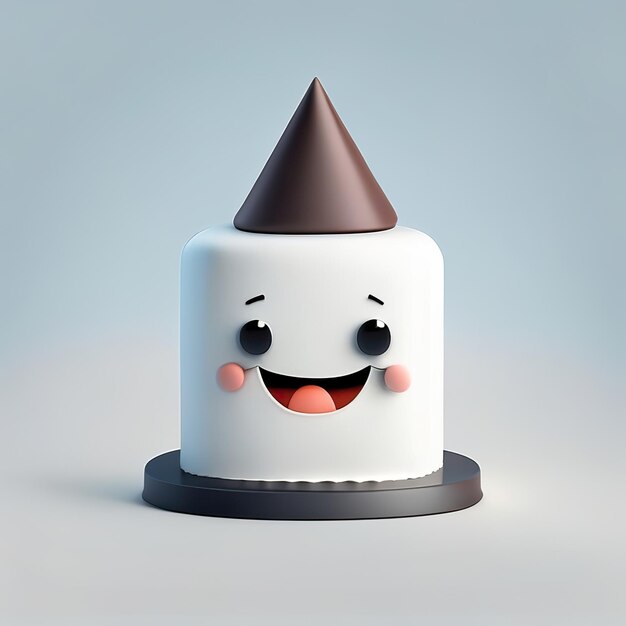 Mascotte de gâteau minimaliste IA générative