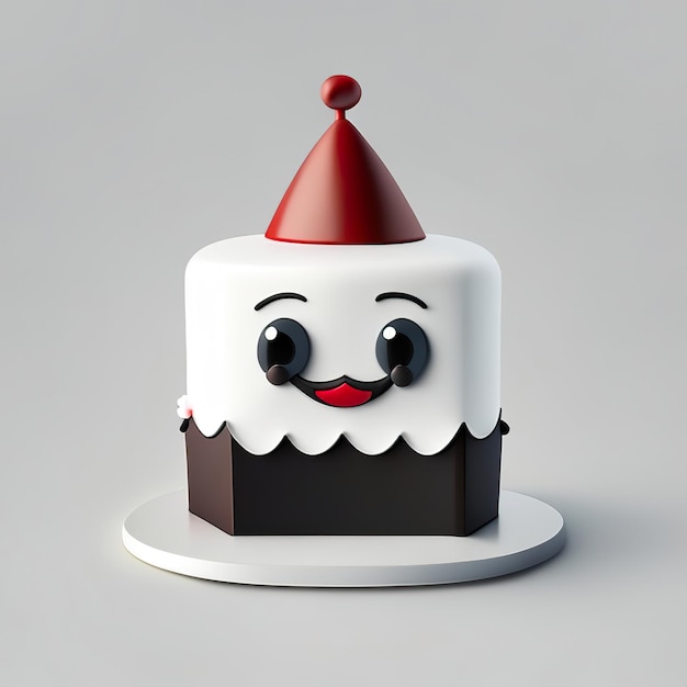 Mascotte de gâteau minimaliste IA générative