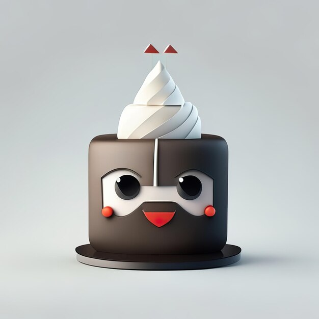 Photo mascotte de gâteau minimaliste ia générative